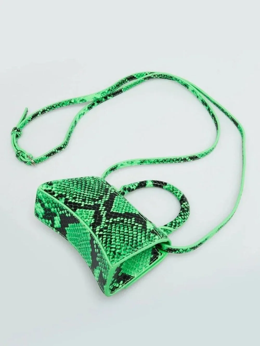 Balenciaga Green/Black Faux Python Leather Hourglass Mini Top Handle Bag - Picture 3 of 11
